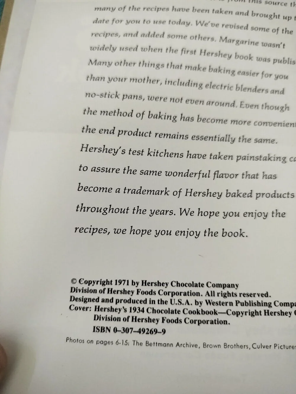 Vintage 1971 Hershey’s 1934 Cookbook - Revised & Expanded Edition - Spiral Bound